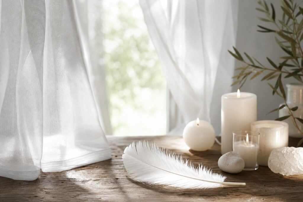 Candles and soft light for psychic medium readings